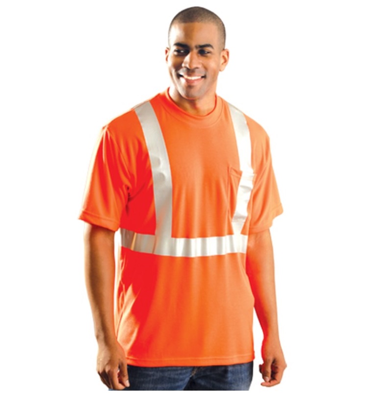 Premium Short-Sleeve Wicking T-Shirt w/Poket in Orange